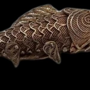 Vintage Chinese Articulated Gold Filigree Over Silver Pomander